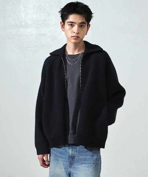 「Lui's」 ニットカーディガン S ブラック メンズ
