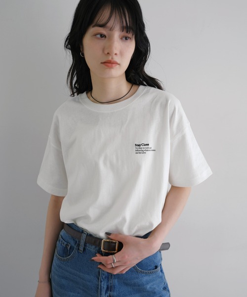 andme（アンドミー） tシャツ 半袖 汗染み防止ワンポイントロゴ刺繍T