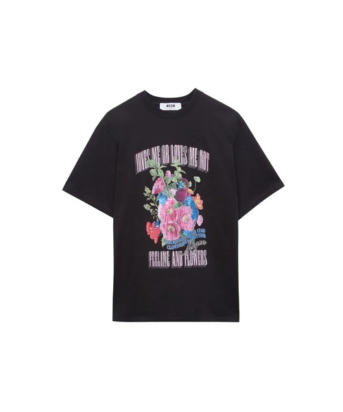 tシャツ MSGM FLOWER CATS グラフィックTシャツ レディース