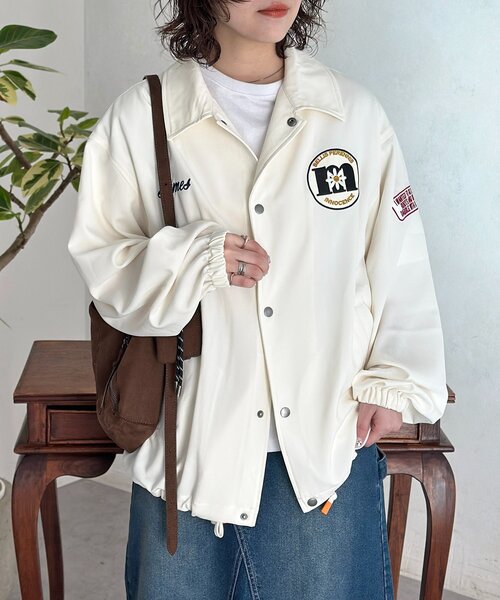 19AW✨Supreme コーチジャケット　ナイロンブルゾン　ベージュ　ロゴ刺繍 CPCM（シーピーシーエム） ブルゾン アウター バックワッペンコーチ