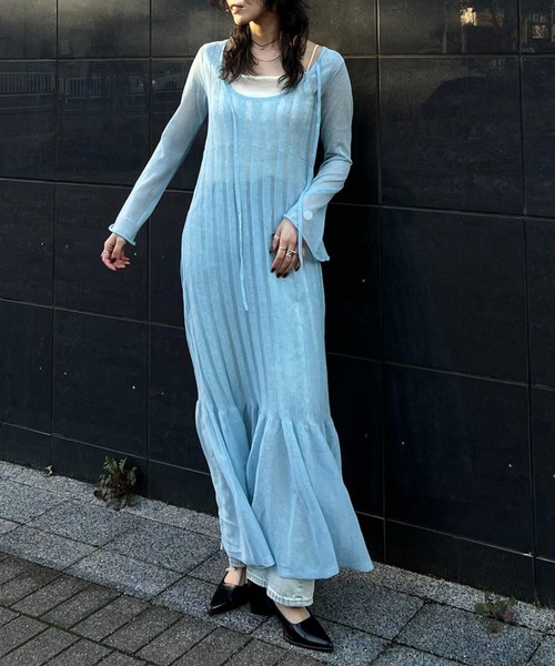 Ameri（アメリ） ドレス HEM FRILL WIDE RIB KNIT DRESS : ZOZOTOWN