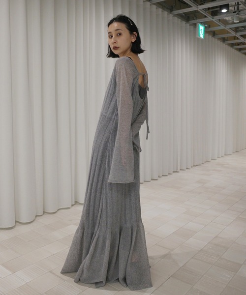 Ameri（アメリ） パーティードレス ドレス HEM FRILL WIDE RIB KNIT