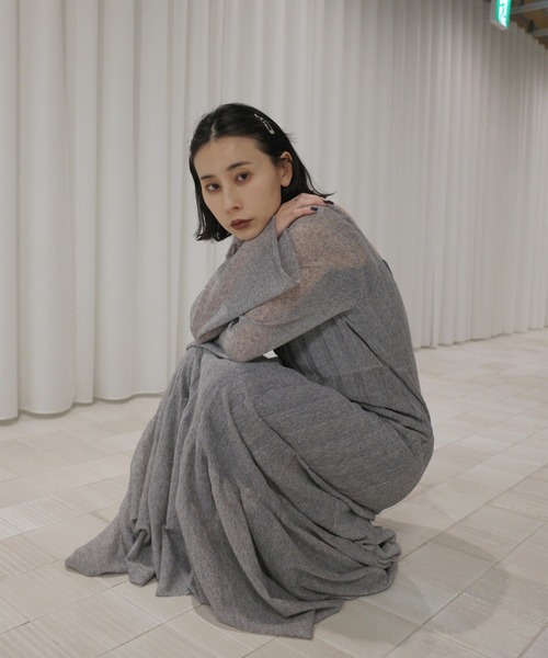 Ameri（アメリ） パーティードレス ドレス HEM FRILL WIDE RIB KNIT