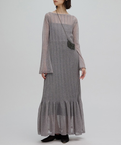 ameri パーティードレス　オケージョンドレス Ameri（アメリ） パーティードレス ドレス HEM FRILL WIDE RIB KNIT