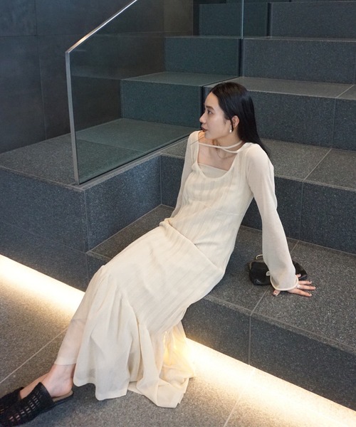 Ameri（アメリ） パーティードレス ドレス HEM FRILL WIDE RIB KNIT