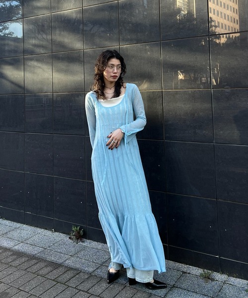 ameri パーティードレス　オケージョンドレス Ameri（アメリ） パーティードレス ドレス HEM FRILL WIDE RIB KNIT