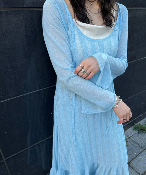 Ameri（アメリ） パーティードレス ドレス HEM FRILL WIDE RIB KNIT