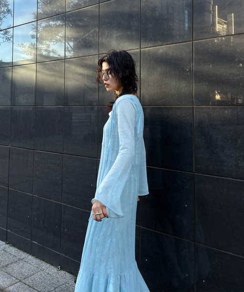 Ameri（アメリ） ドレス HEM FRILL WIDE RIB KNIT DRESS : ZOZOTOWN