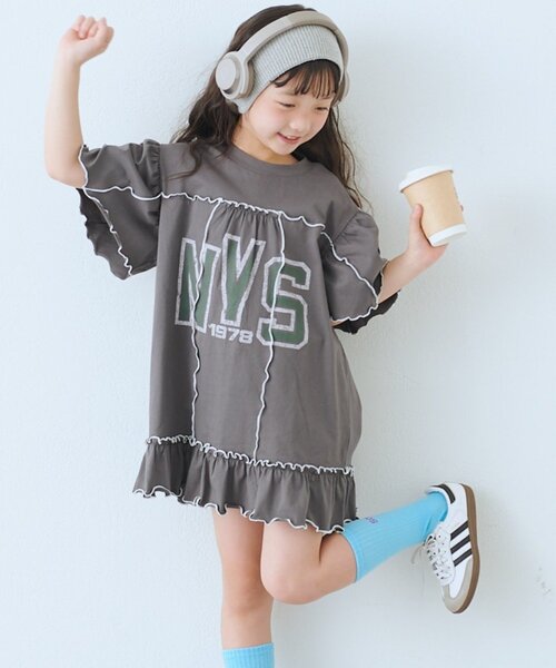 BURBERRY 半袖ワンピース ブラック 140センチ BURBERRY（バーバリー） 「KIDS」刺繍半袖ワンピース - ブラック