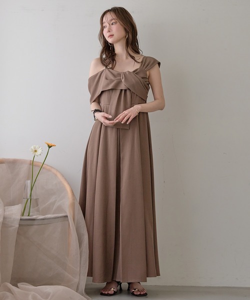 mideal（マイディール） ワンピース ribbon design one shoulder