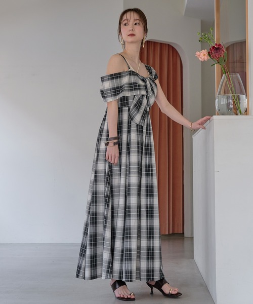 mideal（マイディール） ワンピース ribbon design one shoulder