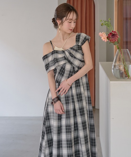 mideal（マイディール） ワンピース ribbon design one shoulder