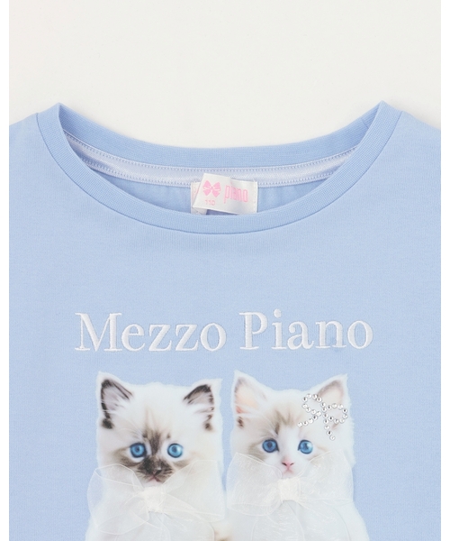 mezzo piano tシャツ 子猫プリント 半袖Tシャツ キッズ 子供服 女の子