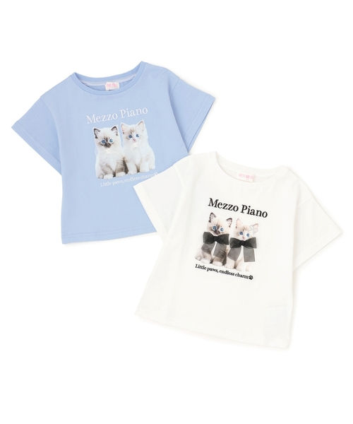 新品未使用タグ付　mezzo piano　Tシャツ３枚セット　160 cm mezzo piano tシャツ 子猫プリント 半袖Tシャツ キッズ 子供服 女の子
