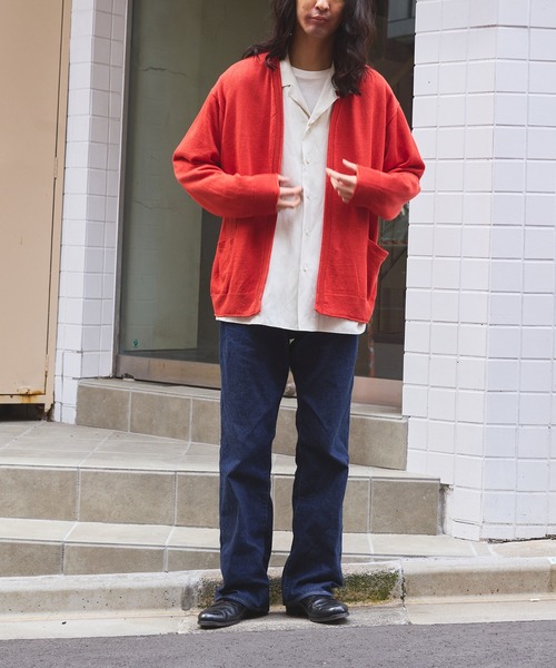「WILD LIFE TAILOR Adam et Rope'」 ニットカーディガン X-LARGE レッド系その他2 メンズの画像