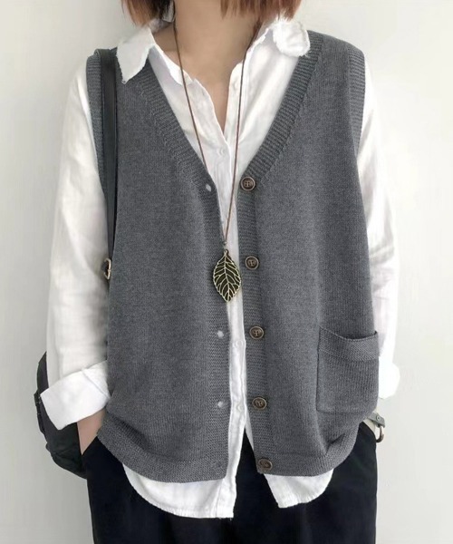 【soyy.】ミニマルモヘアベスト　グレー miniministore（ミニミニストア） ニットベスト FREE グレー