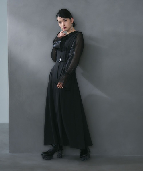 「HARE」 長袖ワンピース FREE ブルー レディース_画像4