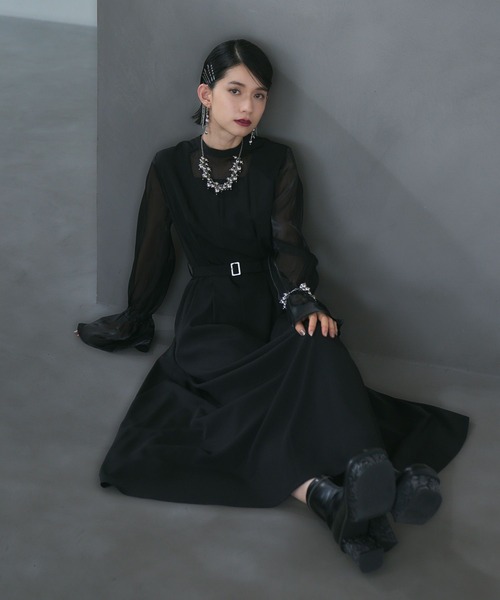 「HARE」 長袖ワンピース FREE ブルー レディース_画像6