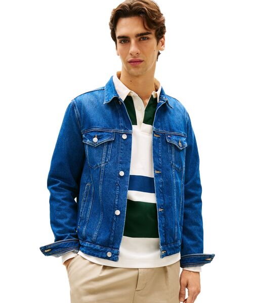 【Mサイズ】トミーヒルフィガーのデニムジャケット TOMMY デニムジャケット HILFIGER I73345181 - ワッペン 【Mサイズ】トミーヒルフィガーのデニムジャケット TOMMY デニムジャケット HILFIGER I73345181 - ワッペン