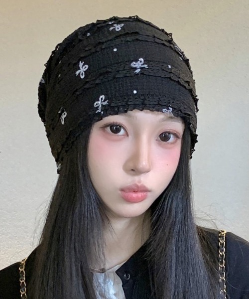 ニット帽 ニットキャップ レースリボンサマーニットビーニー レディース | lulufa | 13