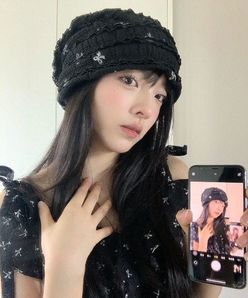ニット帽 ニットキャップ レースリボンサマーニットビーニー レディース | lulufa | 19