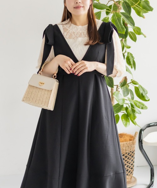 「CLETTE」 サロペットスカート 3L ブラック レディース_画像3