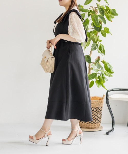 「CLETTE」 サロペットスカート 3L ブラック レディース_画像4
