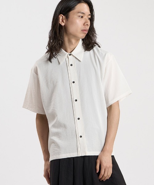 【MAKE MY DAY】　nook... リネンデザインシャツ NO ID.（ノーアイディー） シャツ mhs2665-リネンタッチピンタックSH