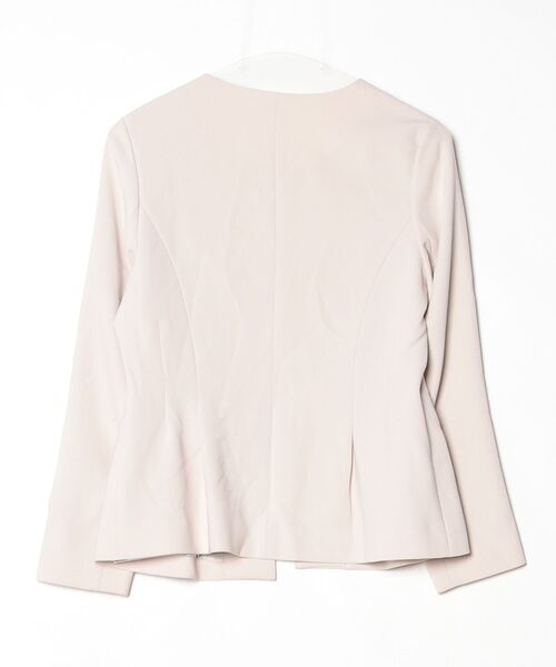 「Demi-Luxe BEAMS」 ノーカラージャケット 36 ベージュ レディース_画像2