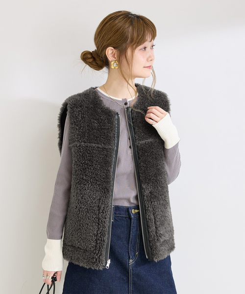 B.C STOCK（ベーセーストック） ベスト ジレ 「追加」ムートンライク