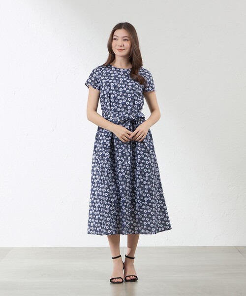 AMACA アマカ 風景柄 ワンピース 半袖 新品 AMACA（アマカ） ワンピース 半袖 「LIBERTY」May Morris サック