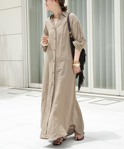 Deuxieme Classe（ドゥーズィエムクラス） ワンピース LInen シャツ
