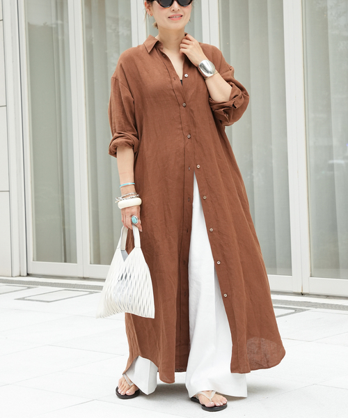【クリアランス】完売品 25SSドゥーズィエムクラス Linen ワンピース Deuxieme Classe（ドゥーズィエムクラス） ワンピース LInen シャツ