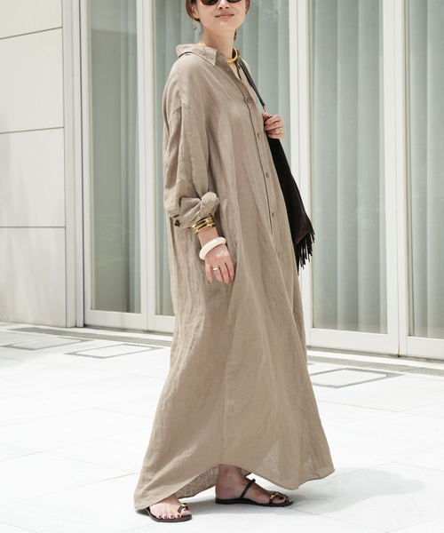 Deuxieme Classe（ドゥーズィエムクラス） ワンピース LInen シャツ