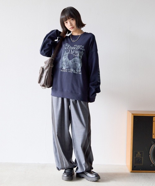 「PBLIM」 イージーパンツ MEDIUM ライトグレー レディース_画像5