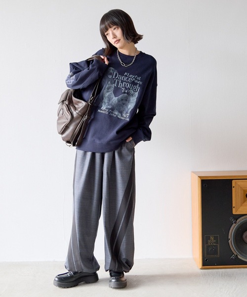 「PBLIM」 イージーパンツ MEDIUM ライトグレー レディース_画像6