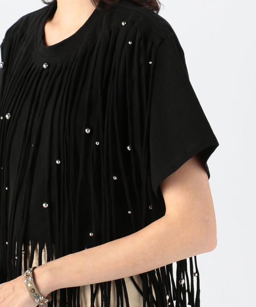 送料無料得価 tシャツ ZOZOTOWN PayPayモール店 - 通販 - PayPayモール Tシャツ ISABEL MARANT BIANEA スタッズ×フリンジハーフスリーププルオーバー 正規店得価