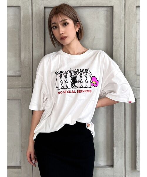 GYDA（ジェイダ） tシャツ 半袖 GYDA×#FR2梅 turn waiting Bunny BIG T