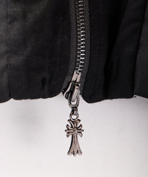 パーカー BLACK JACKALL CROWN レーヨン天竺 ロゴ刺繍アップリケ ZIPパーカー レディース セール】BLACK JACKALL CROWN レーヨン天竺 ロゴ刺繍アップリケ