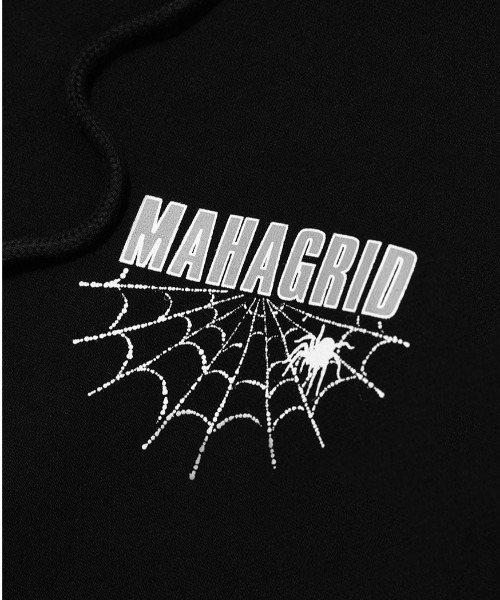 パーカー 「mahagrid/マハグリッド」SPIDER WEB HOODIE/スパイダーウェブデザイン プルオーバーパーカー レディース メンズ mahagrid/マハグリッド』SPIDER WEB HOODIE/スパイダーウェブ