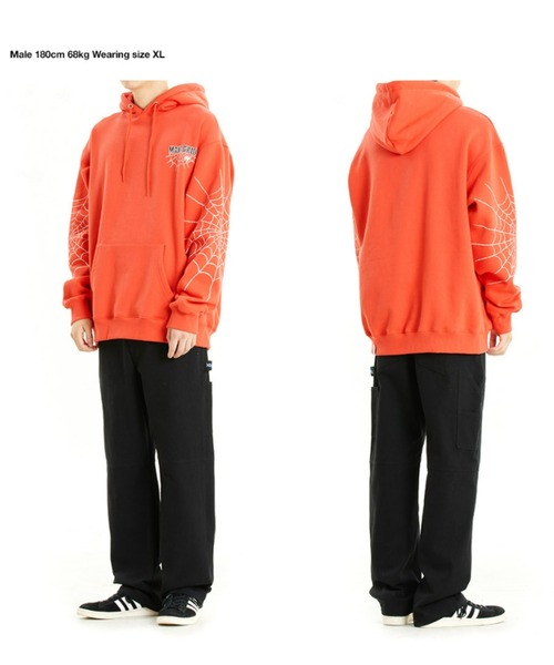 パーカー 「mahagrid/マハグリッド」TWO ROSE HOODIE/フラワーデザイン プルオーバーパーカー レディース メンズ MAHAGRID パーカー 「mahagrid/マハグリッド」TWO ROSE HOODIE