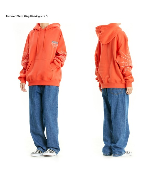 パーカー 「mahagrid/マハグリッド」SPIDER WEB HOODIE/スパイダーウェブデザイン プルオーバーパーカー レディース メンズ mahagrid/マハグリッド』SPIDER WEB HOODIE/スパイダーウェブ