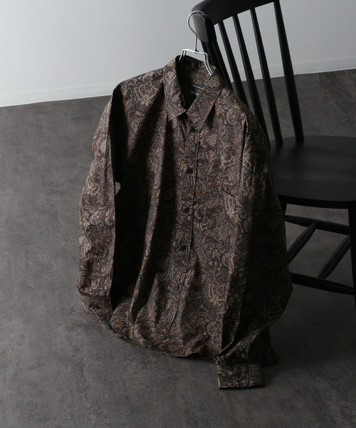io couture イオクチュール カジュアルシャツ M 茶 【古着】【中古】【送料無料】 中古・古着通販】im MIYAKE DESIGN STUDIO (イッセイミヤケデザイン