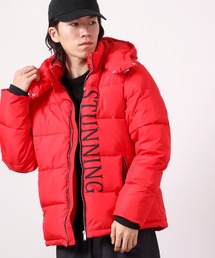 EVOLUTION ダウンジャケット ダウン Logo print switching down jacket 