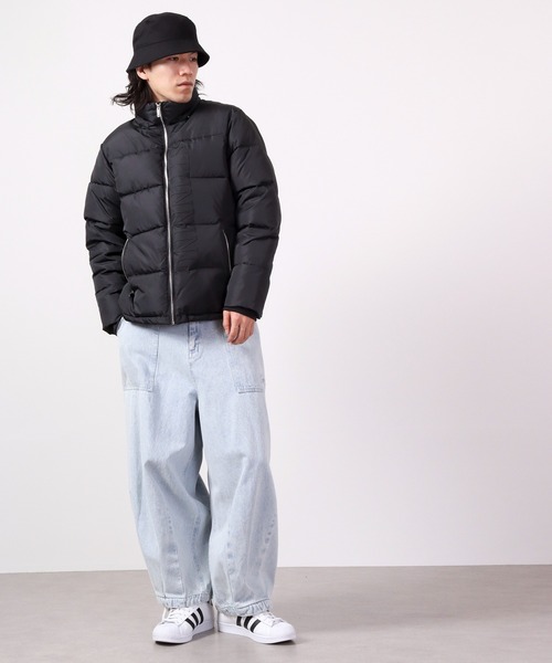 EVOLUTION ダウンジャケット ダウン Logo print switching down jacket 