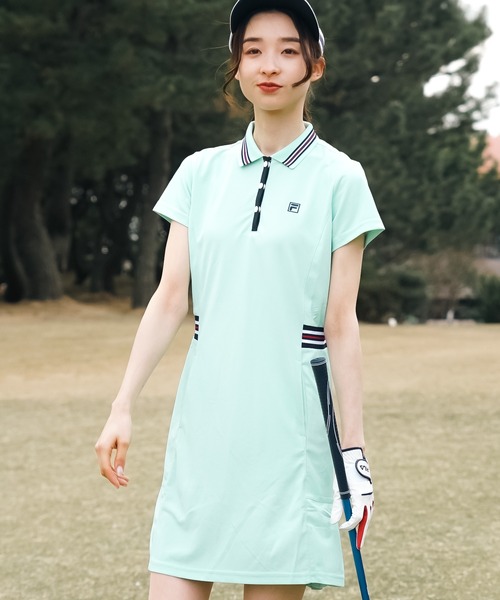 rienda(リエンダ) ワンピース 「RIENDA GOLF」プリーツコンビロゴ rienda(リエンダ) ワンピース 「RIENDA GOLF」プリーツコンビロゴ