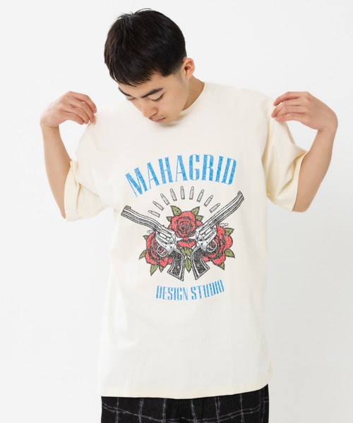 tシャツ 「mahagrid/マハグリッド」FLOWER PISTOL TEE/フラワーピストル 半袖 カットソー レディース メンズ MAHAGRID tシャツ 「mahagrid/マハグリッド」FLOWER PISTOL TEE