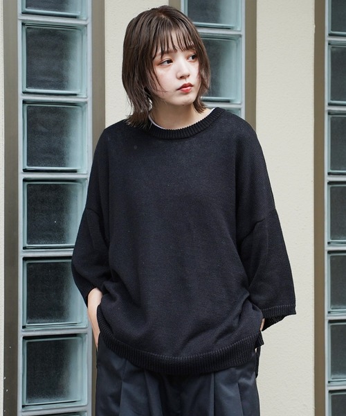 En serio TOKYO tシャツ リネンコットン ルーズシルエット