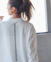 InTheAttic スパイラルジップ 英字 ギミック ポロ Tシャツ お兄系 HEREIAM tシャツ 「HEREIAM」速乾／ミラーロゴロングスリーブ（ユニ