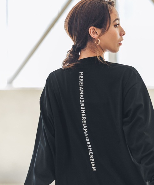 tシャツ 「HEREIAM」速乾／ミラーロゴロングスリーブ（ユニセックス） レディース メンズ